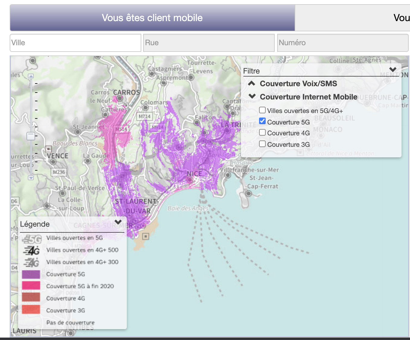 Découvrez les cartes de couverture 5G officielles de SFR et Bouygues